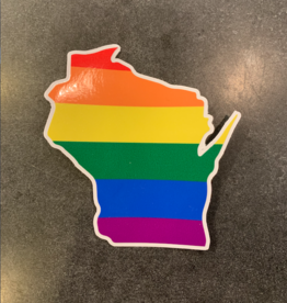 Flags Over Wisconsin Sticker - WI Pride