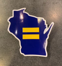 Flags Over Wisconsin Sticker - WI Equal Human Rights