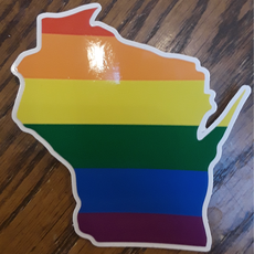 Flags Over Wisconsin Sticker - WI Pride