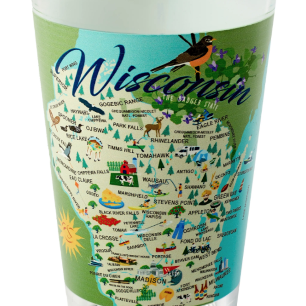 Galleyware Pint Glass - Whimsical Wisconsin