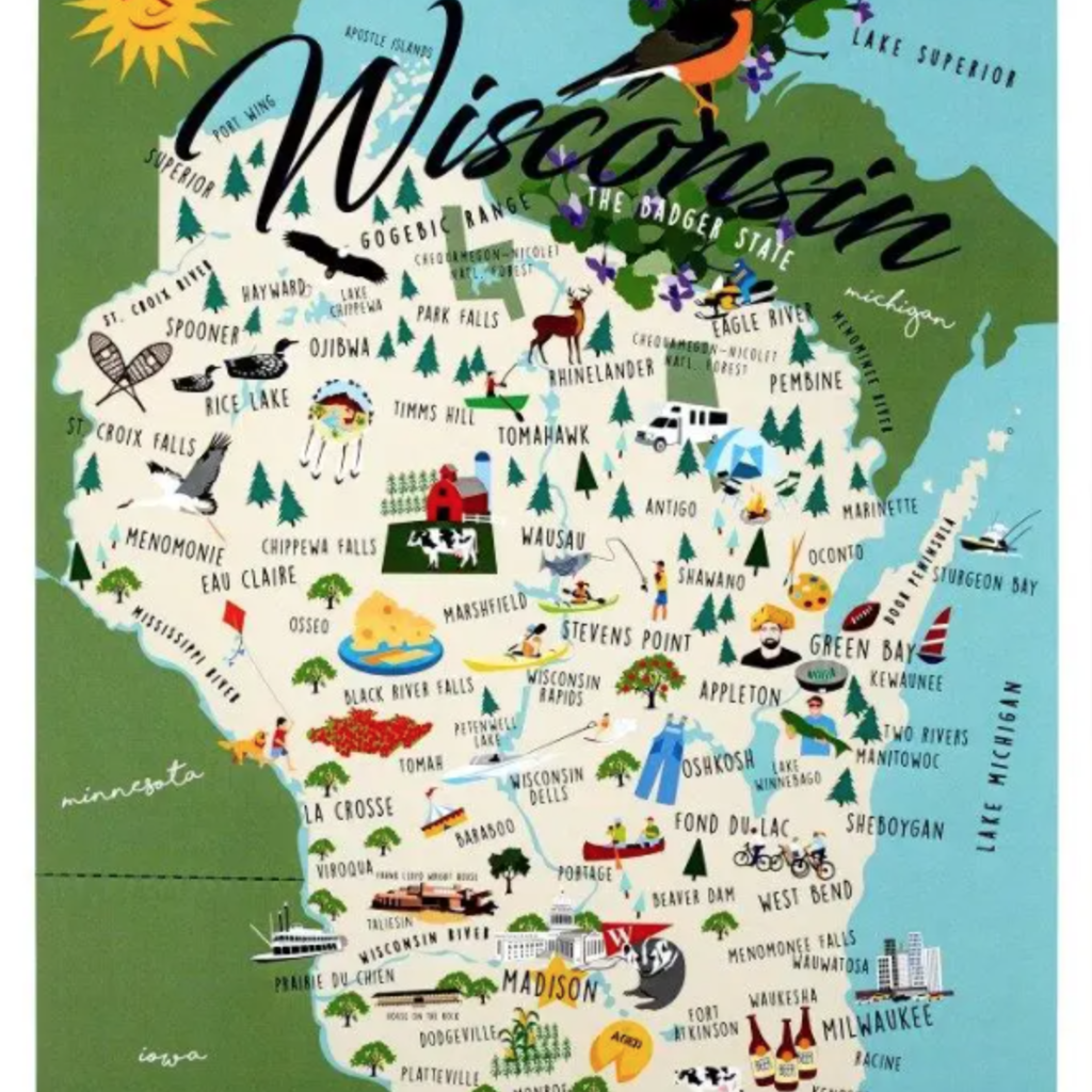 Volume One Whimsical Wisconsin Print - 12X18