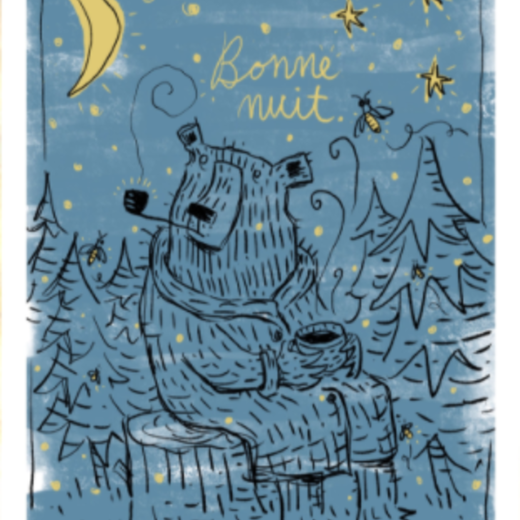Bear Bonne Nuit Print (11x14)