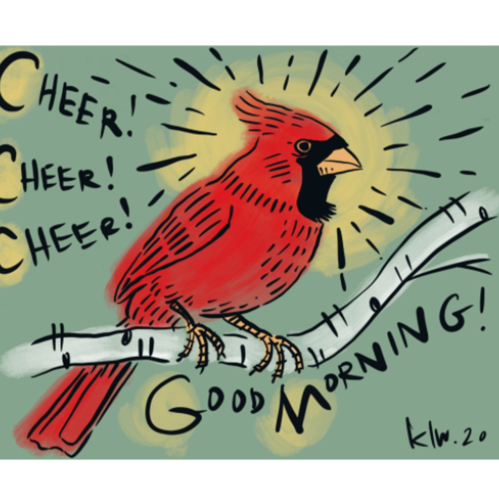 Cardinal Cheer in the Morning (11x14)