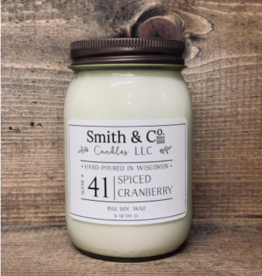 Large Mason Jar Candle - Smith & Co. Candles - Cozy Cranberry