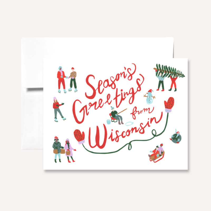 Persika Design Greeting Card - Seasons Greetings from Wisconsin