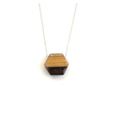 Small Hexagon Reclaimed Wood Necklace