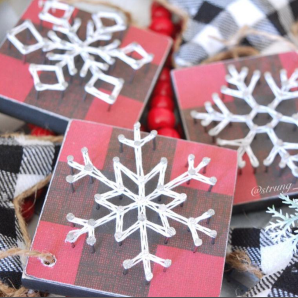 Strung on Nails String Snowflake Ornament