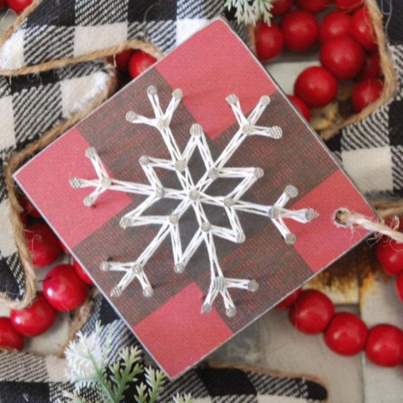 Strung on Nails String Snowflake Ornament