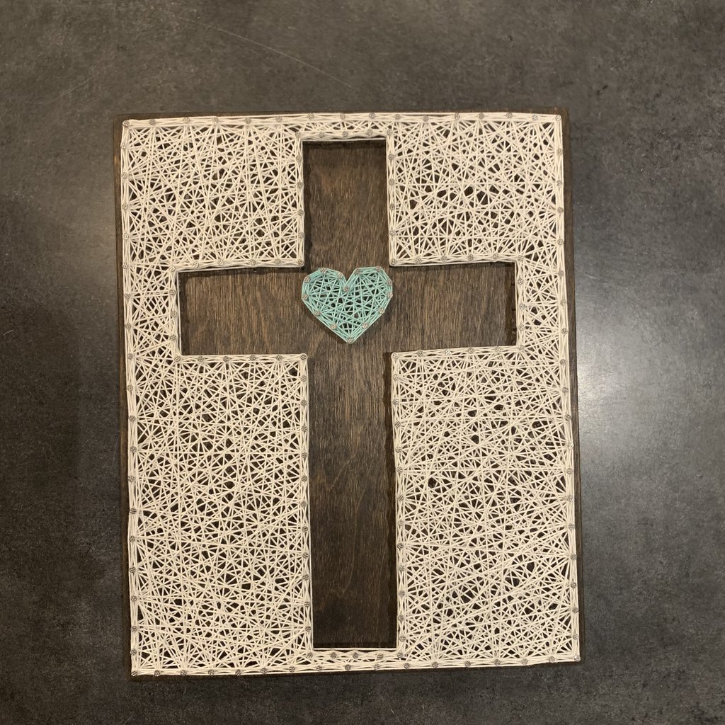 Strung on Nails String Art - Large Cross (8X10)