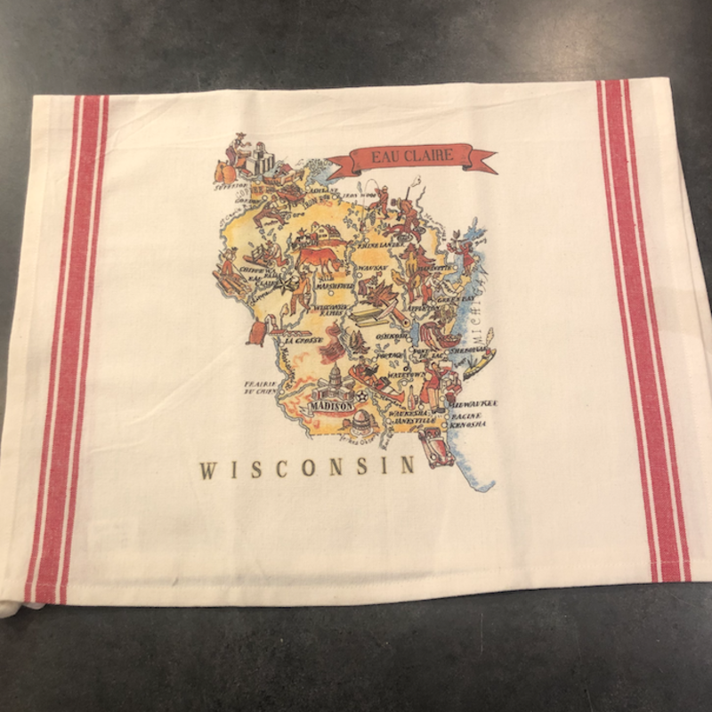 Volume One Vintage Wisconsin Kitchen Towel - Eau Claire
