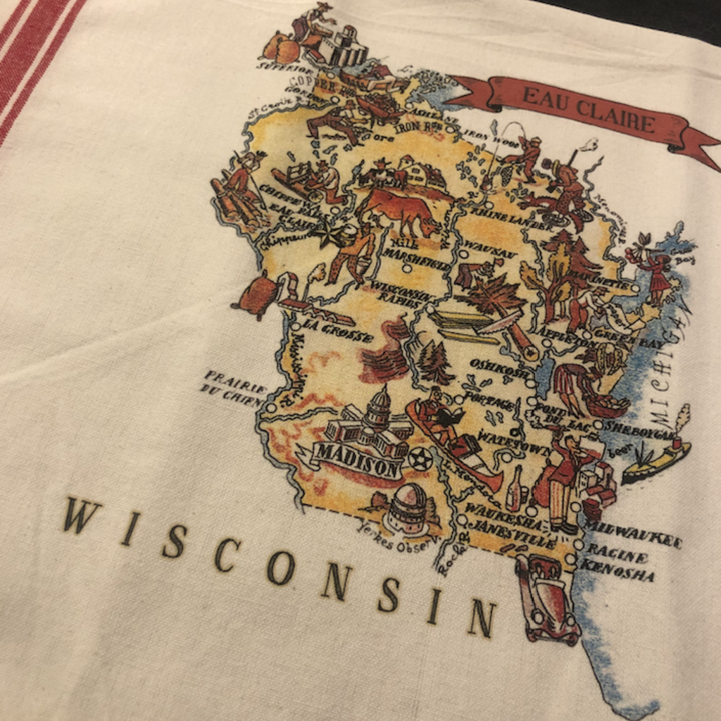 Volume One Vintage Wisconsin Kitchen Towel - Eau Claire