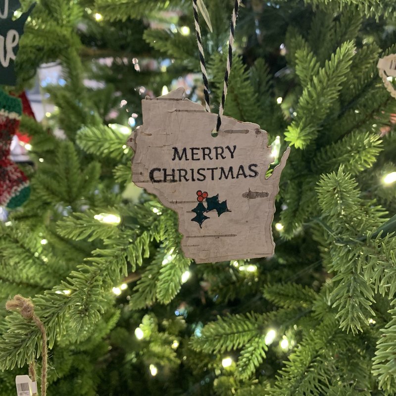 Cari Raynae WI State Shaped Ornament