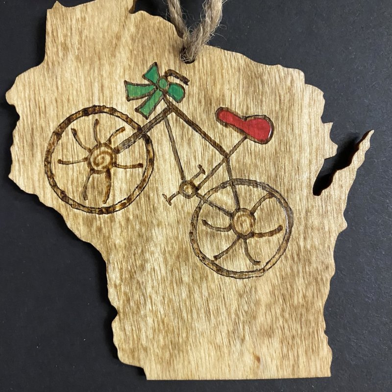 Wisco Cheer Wisco Cheer Ornament - WI  Bike