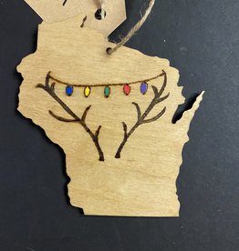 Wisco Cheer Wisco Cheer Ornament - WI Antler