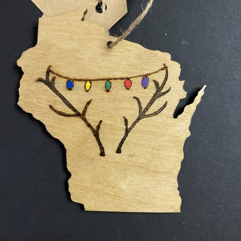 Wisco Cheer Wisco Cheer Ornament - WI Antler