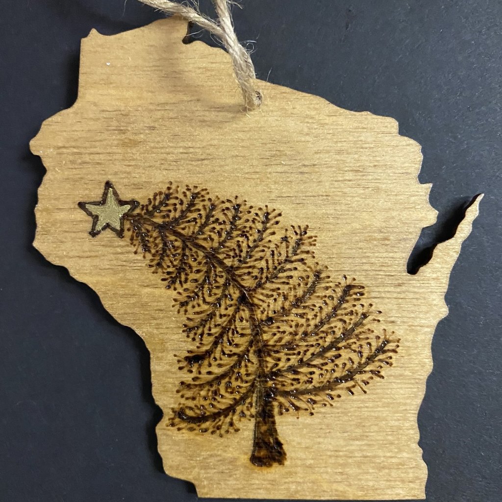 Wisco Cheer Wisco Cheer Ornament - WI Bent EC Tree