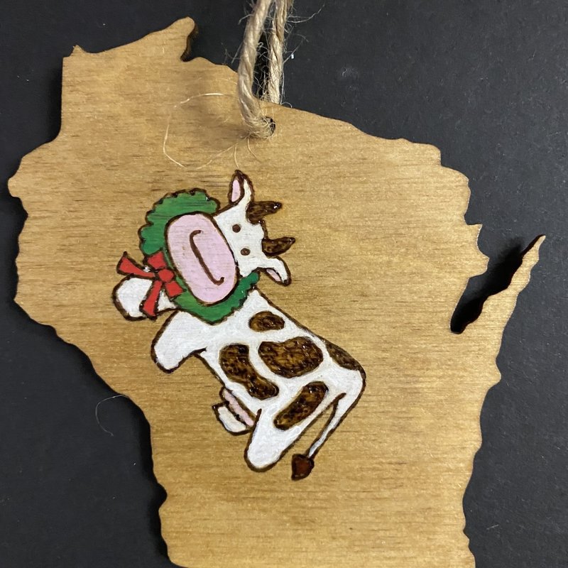 Wisco Cheer Wisco Cheer Ornament - WI Cow