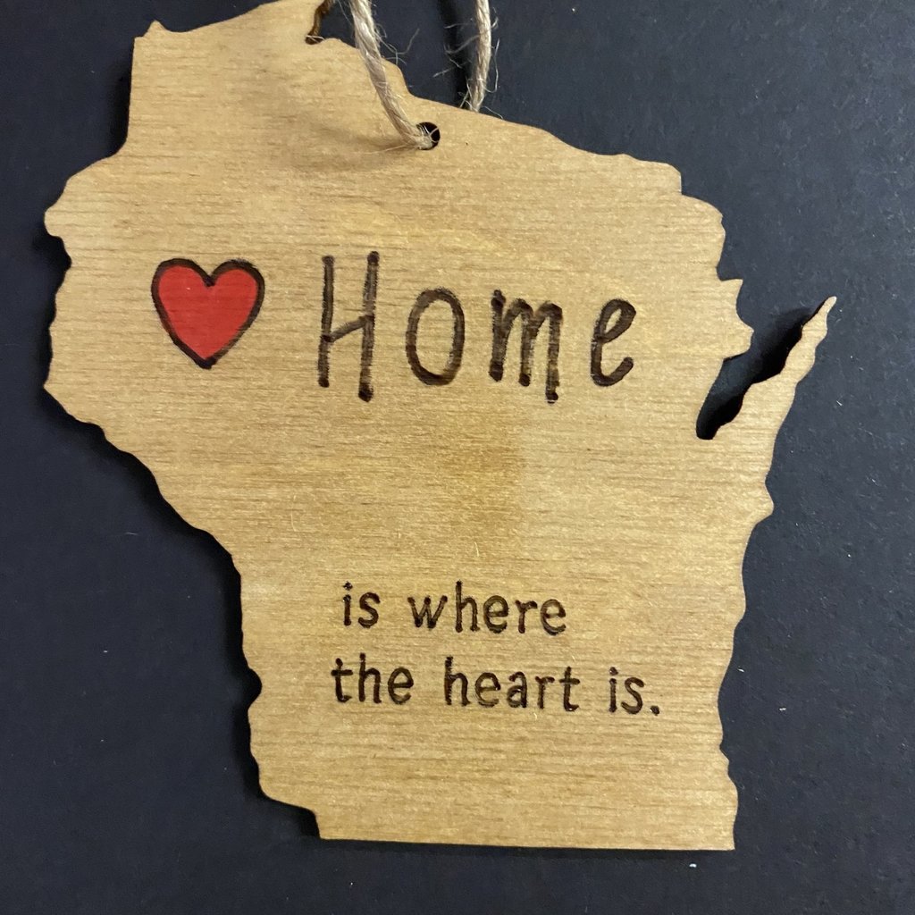 Wisco Cheer Wisco Cheer Ornament - WI Home is Heart