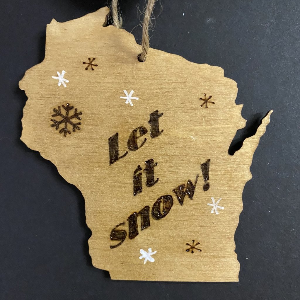 Wisco Cheer Wisco Cheer Ornament - WI Let It Snow