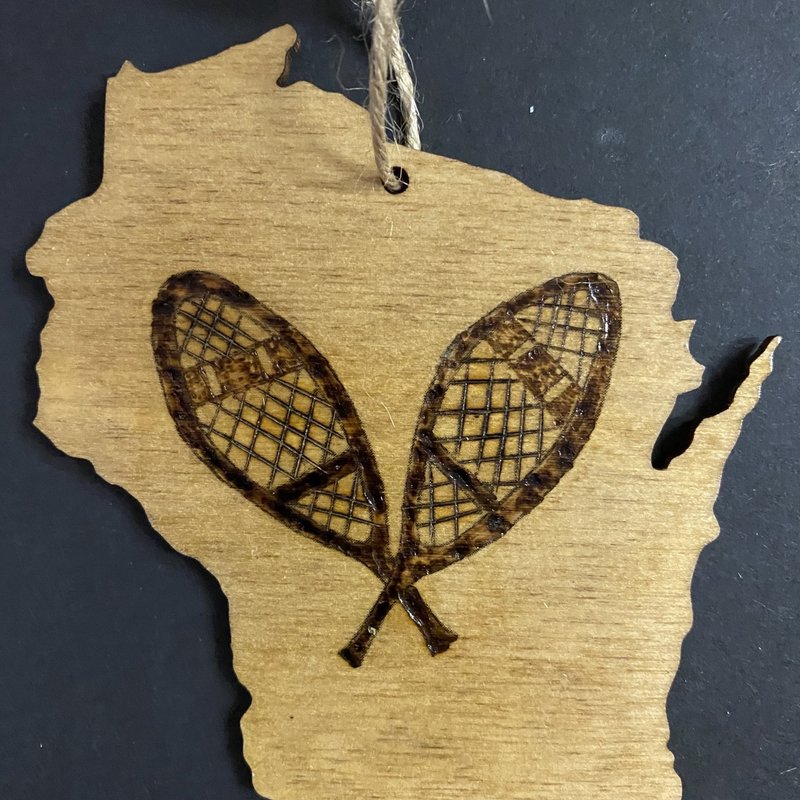 Wisco Cheer Wisco Cheer Ornament - WI Snowshoes