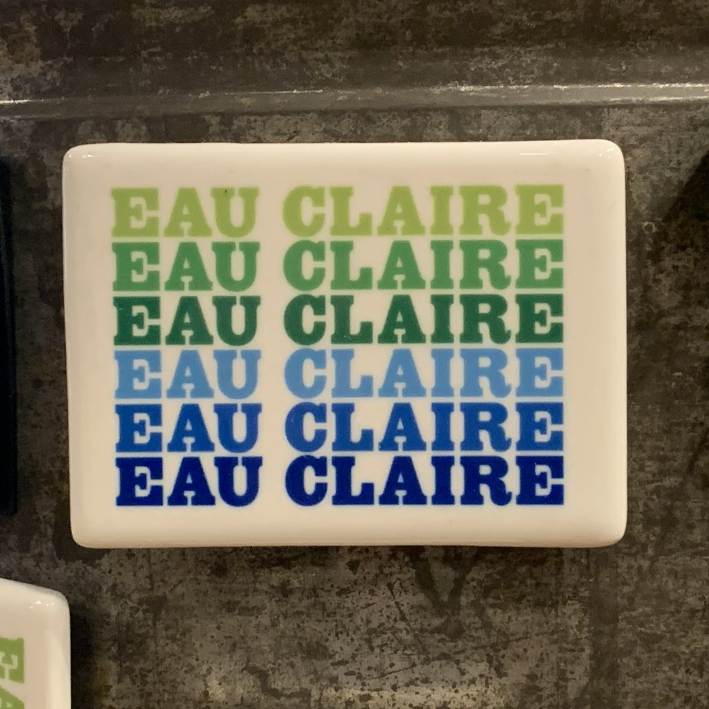 Rock Scissor Paper Magnet - Eau Claire (Blue & Green)