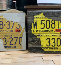 Chris Staack Wisconsin License Plate Sign - on wood assorted