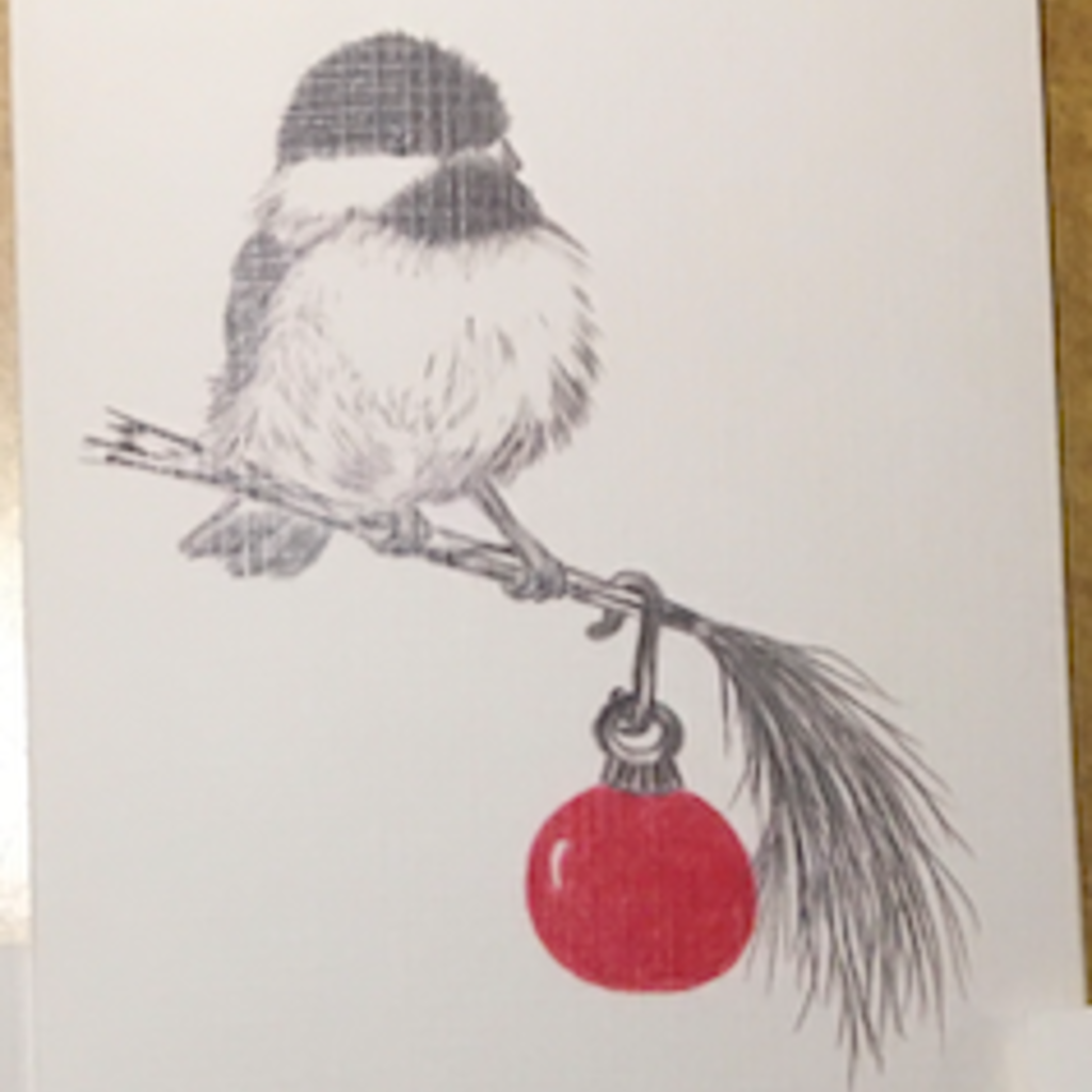 Nadine Bresina Holiday Greeting Card - Bird w/ Ornament