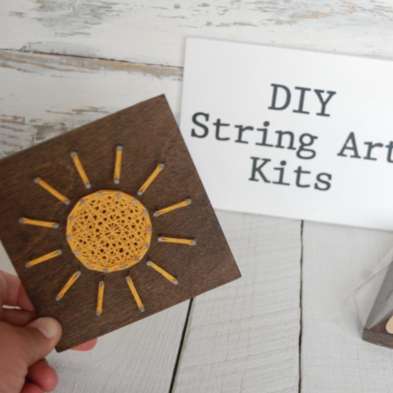 Strung on Nails DIY String Art Kit - Sun