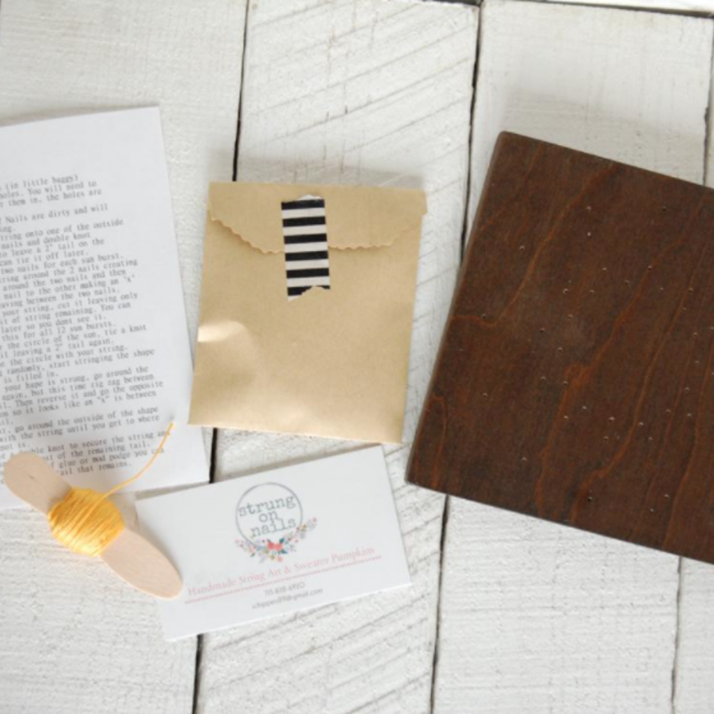 Strung on Nails DIY String Art Kit - Sun