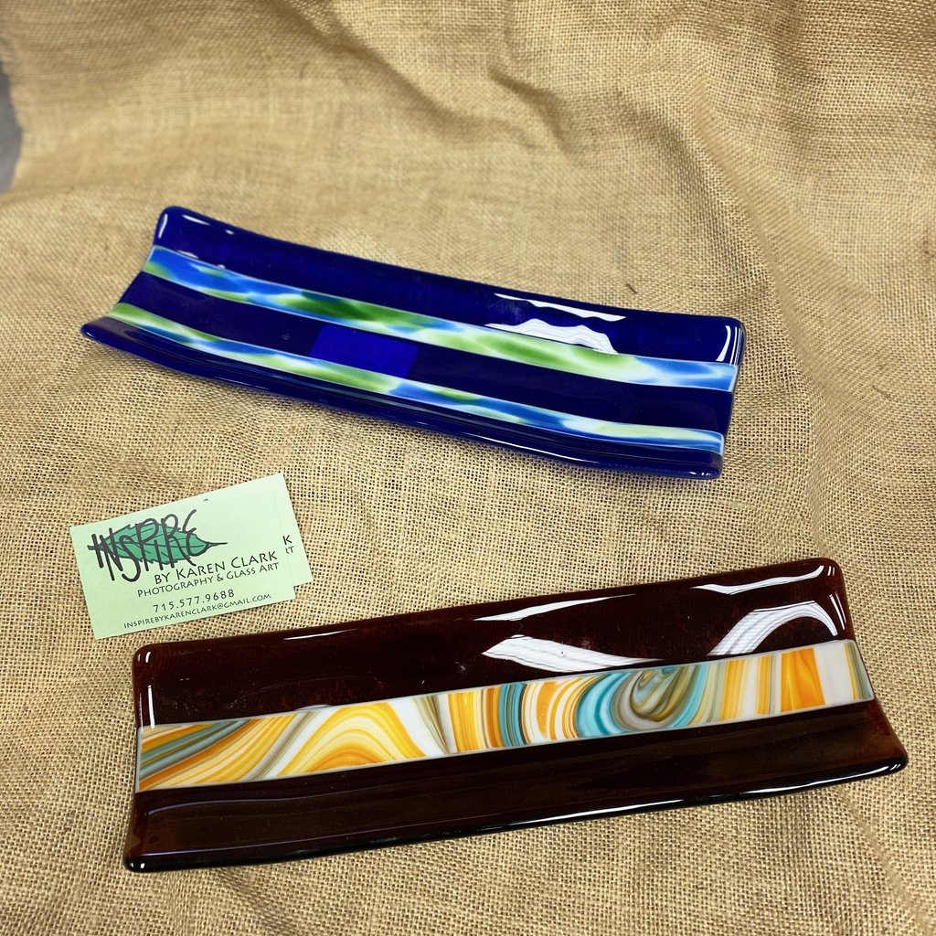 Karen Clark Fused Glass Dish 4x11