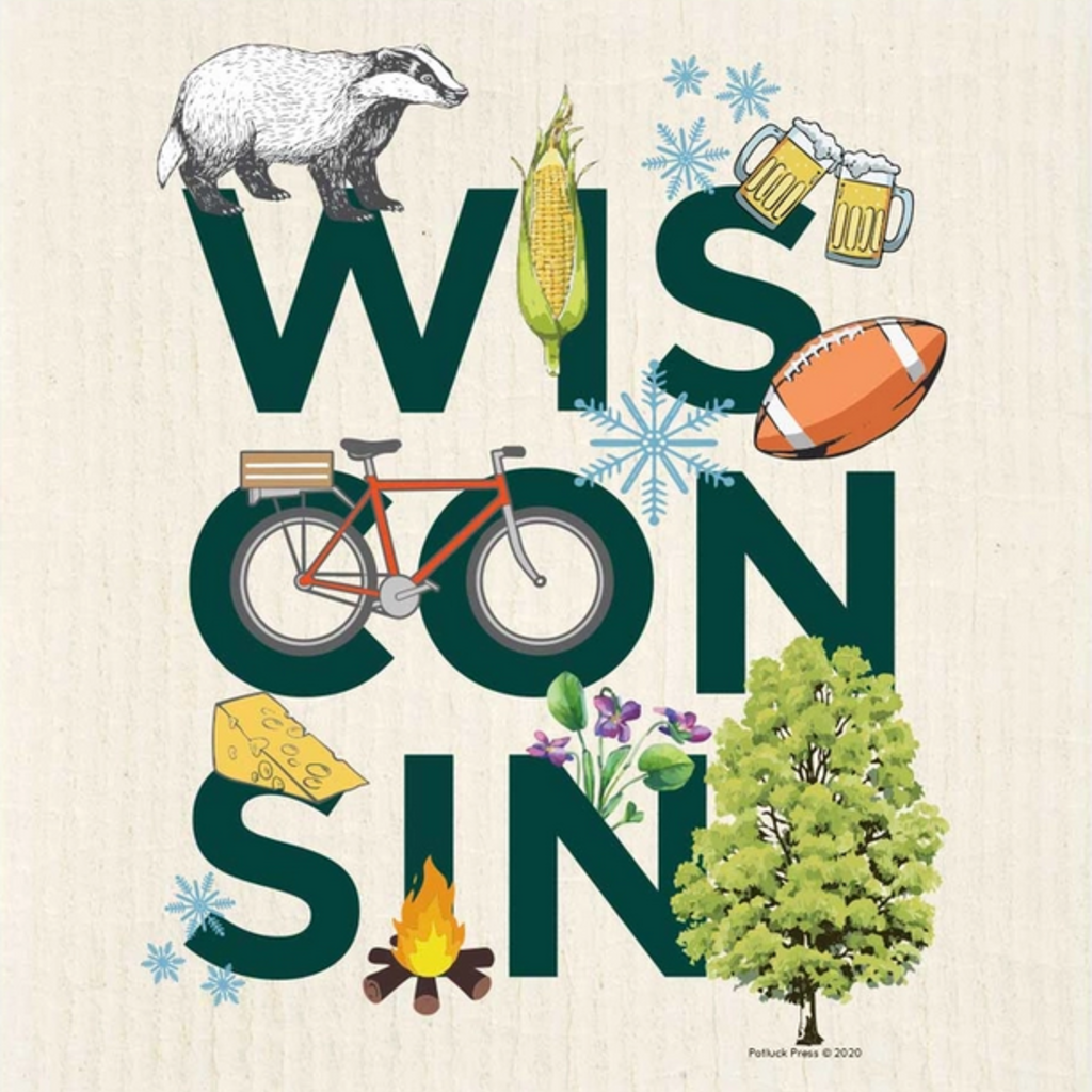 Potluck Press Swedish Dishcloth - Wisconsin Peek-A-Boo