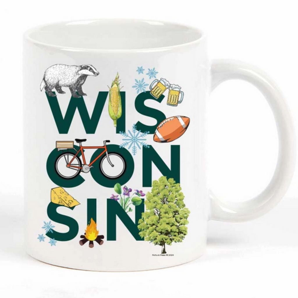Potluck Press Wisconsin Peek-A-Boo Mug