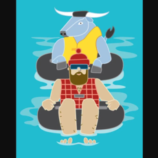 Cindy Lindgren Paul Bunyan Tubing Poster (18x24)