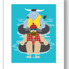 Cindy Lindgren Paul Bunyan Tubing Print (8x10)