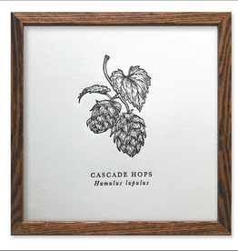 Cascade Hops Letterpress Print (8x8)