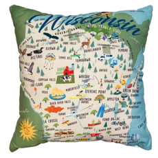 Volume One Whimsical Wisconsin Pillow