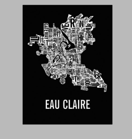 Volume One Eau Claire Neighborhoods Print in Black