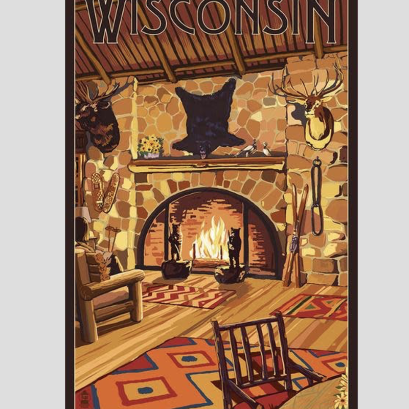 Volume One Wisconsin Lodge Interior Print (12x18)