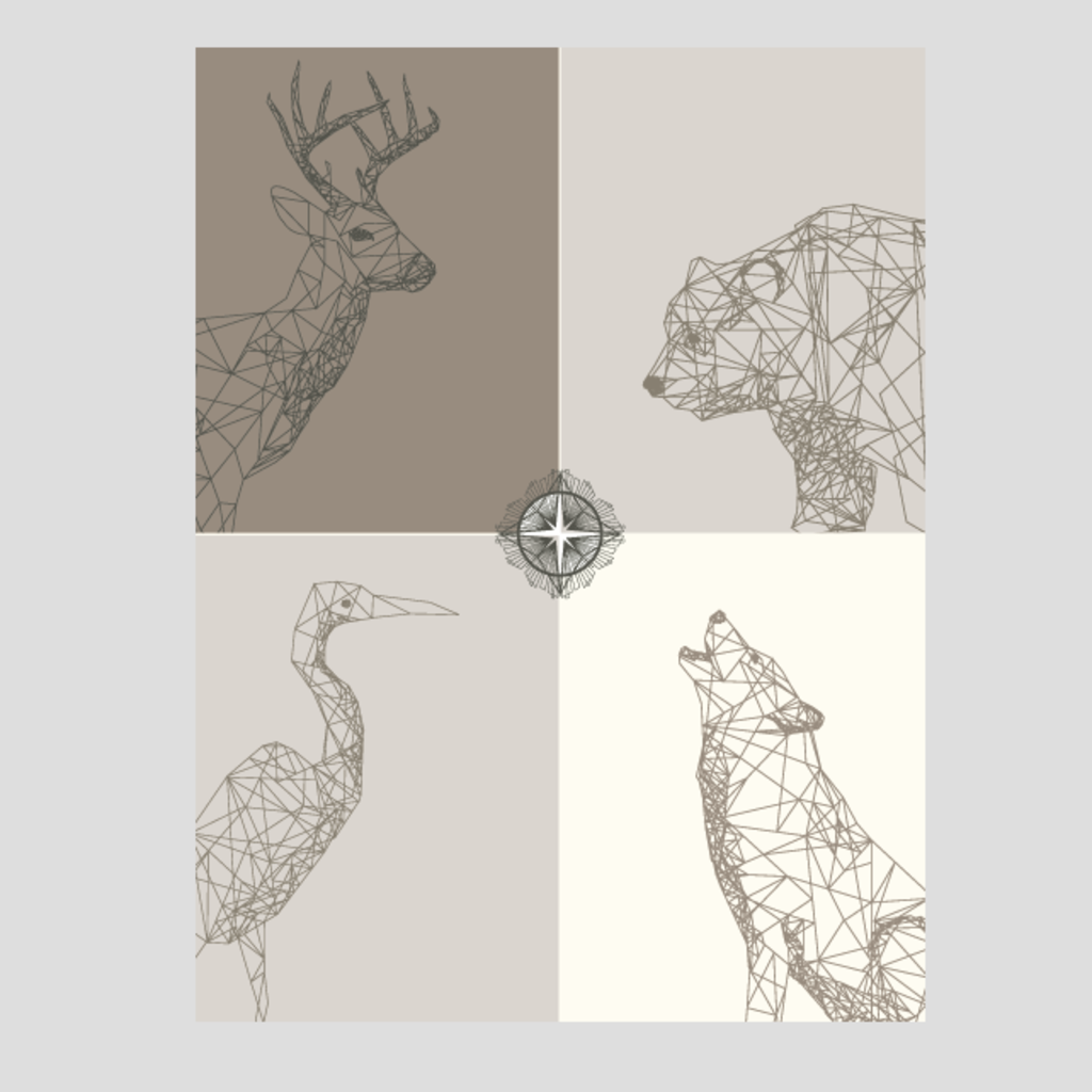 Ambient Inks Geo Animals Print