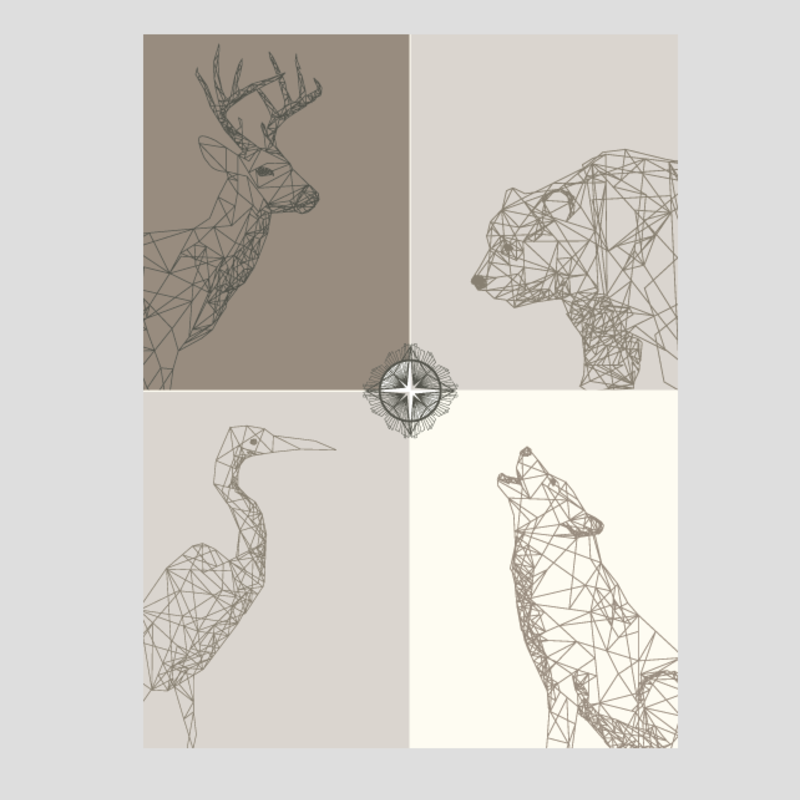 Ambient Inks Geo Animals Print