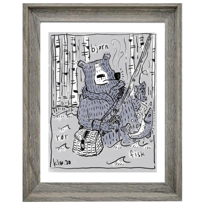 Bear Fisherman Print (11x14)