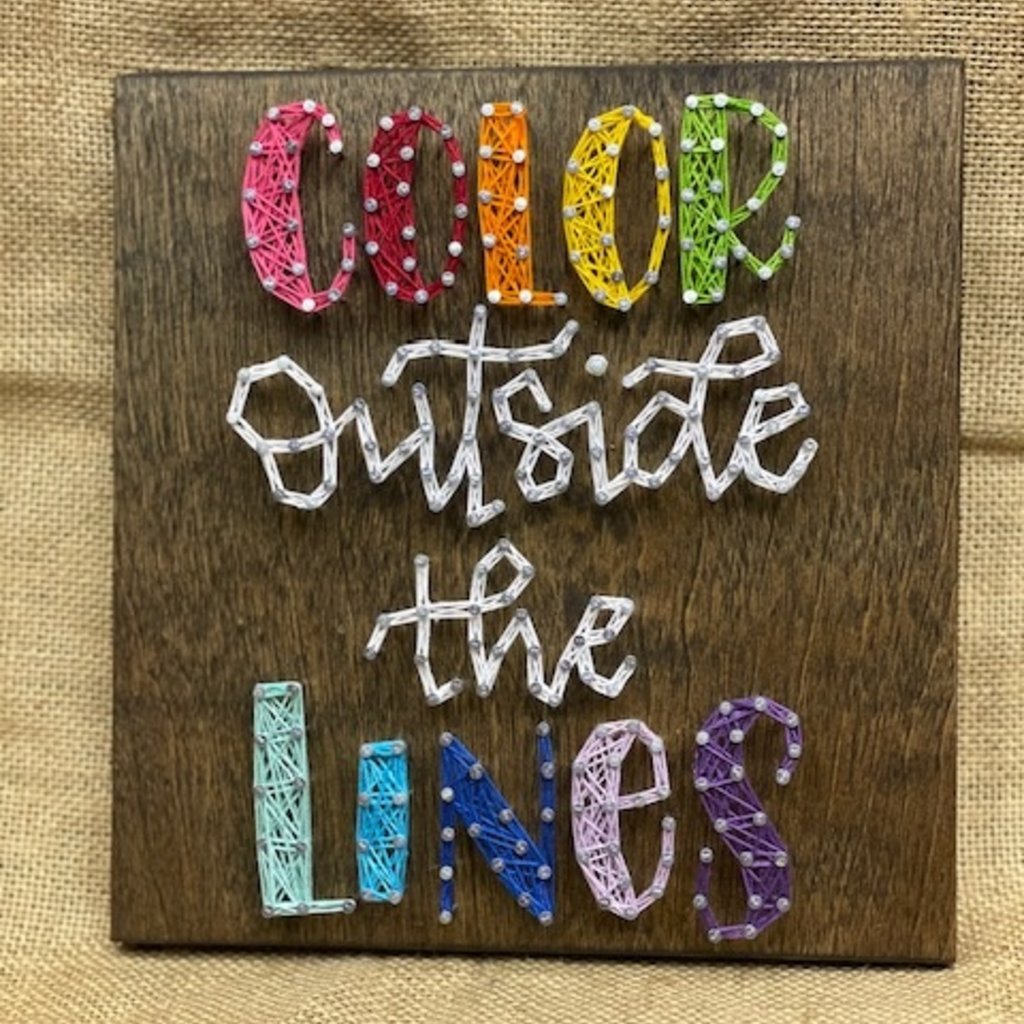 Strung on Nails String Art - Color Outside The Lines (8X8)