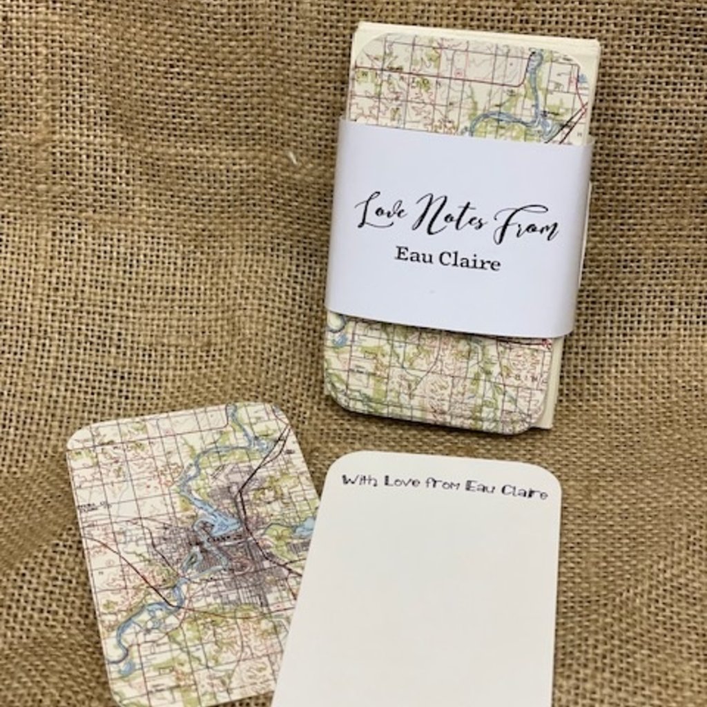 Volume One Mini Love Notes from Eau Claire (20 Map Notecards)