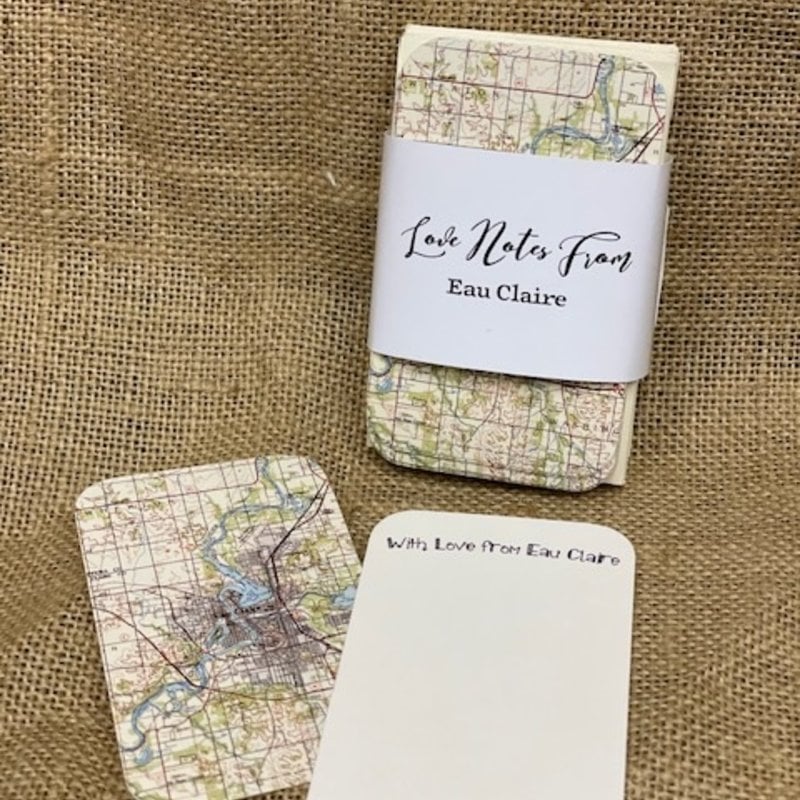 Volume One Mini Love Notes from Eau Claire (20 Map Notecards)