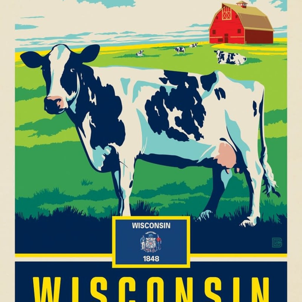Anderson Design Group Wisconsin State Pride (The Badger State) Print