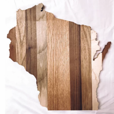 Wisconsin Shaped Charcuterie Board - (14x15)