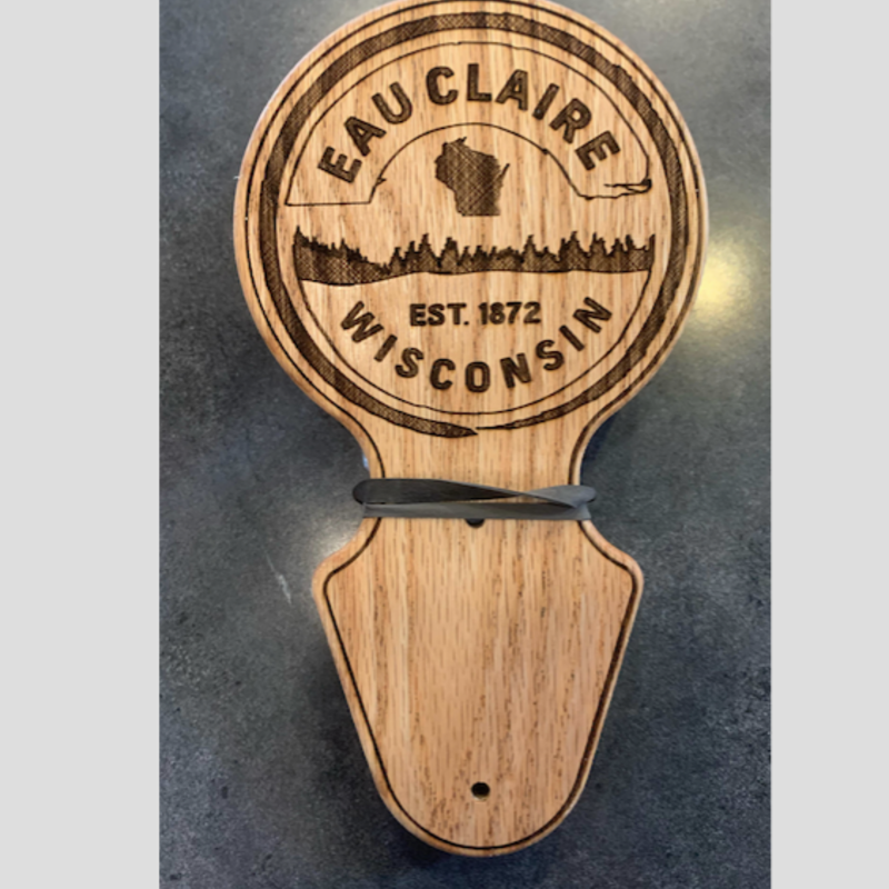 Wood Wall Hang Bottle Opener - Eau Claire Wisconsin