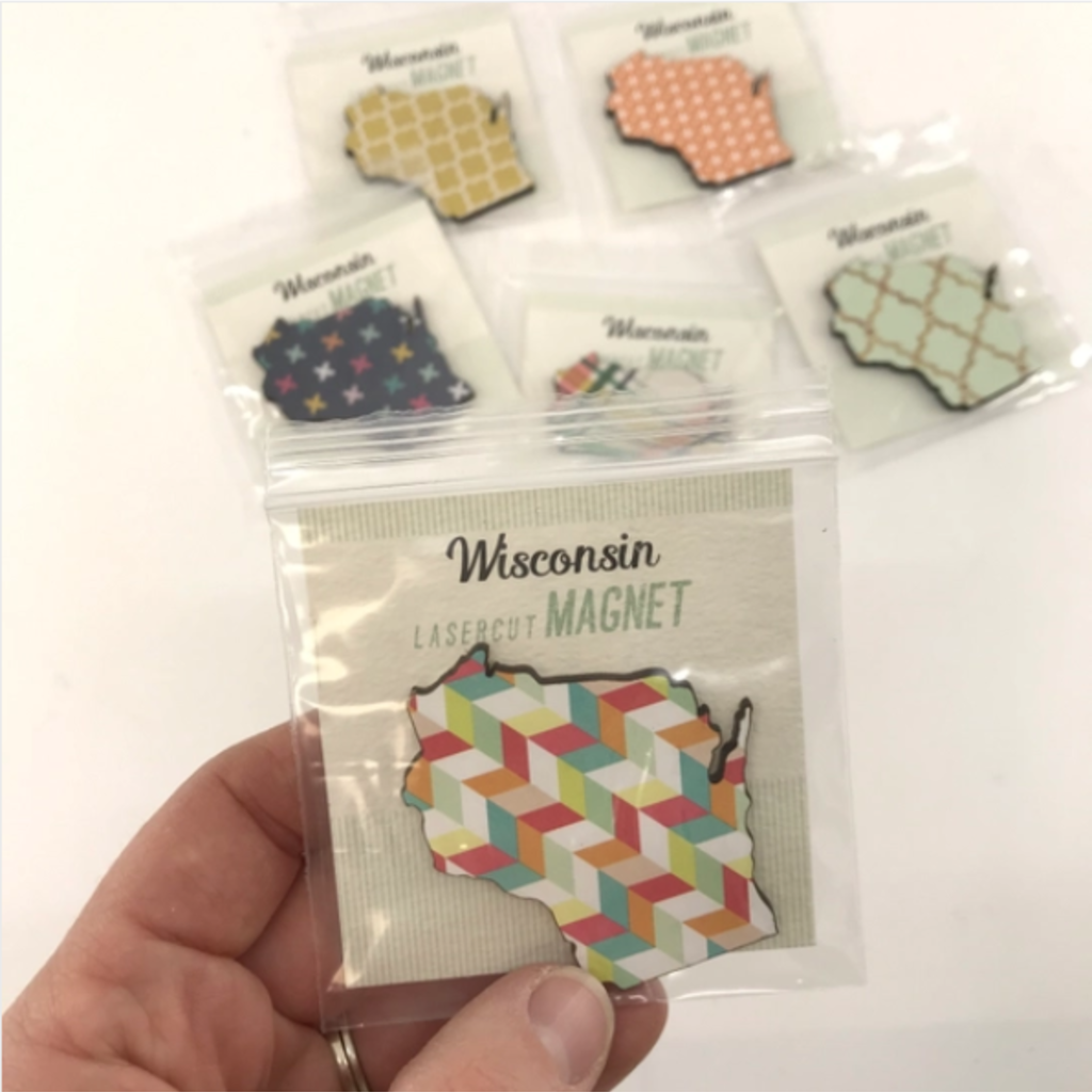 Makery Maven Co Wisconsin Patterned Magnet