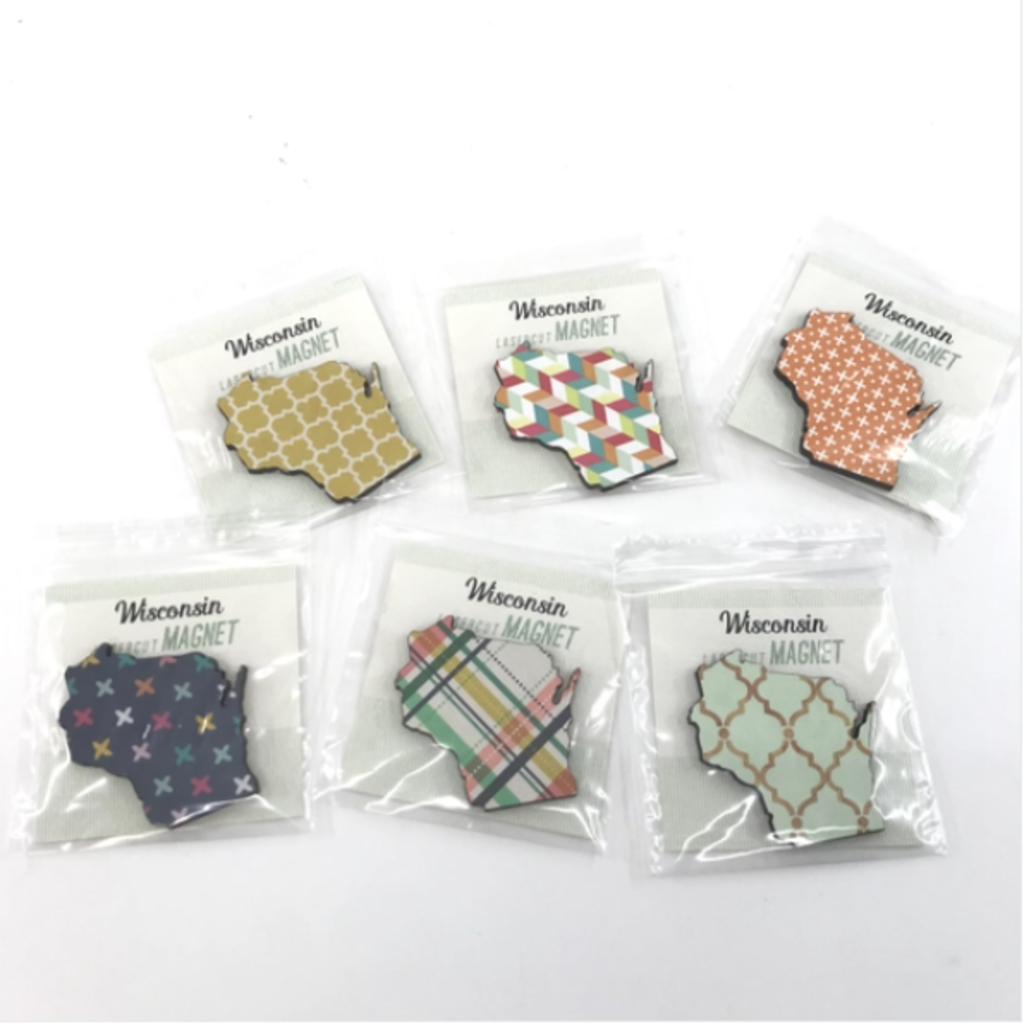 Makery Maven Co Wisconsin Patterned Magnet