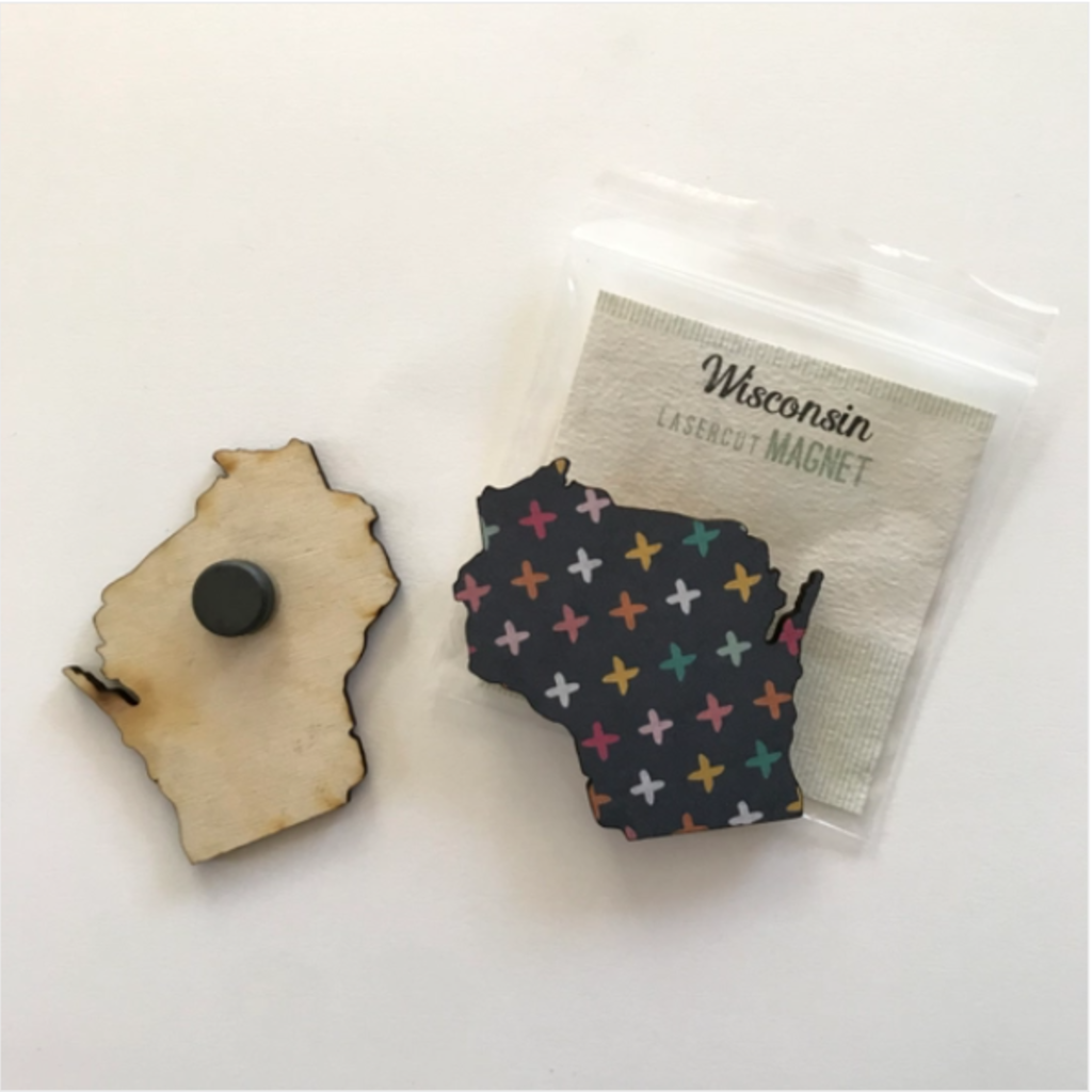Makery Maven Co Wisconsin Patterned Magnet